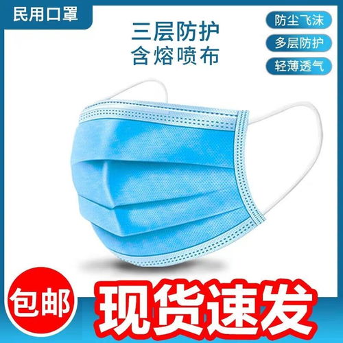 現貨加厚一次性防護口罩 三層含熔噴層，防飛沫透氣，適用全年齡段