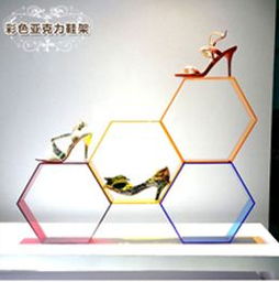 彩色五環(huán)鞋店 亞克力創(chuàng)意陳列，塑造專業(yè)品牌形象